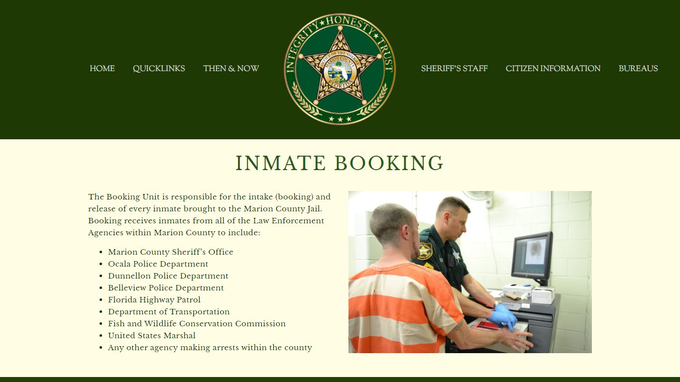 INMATE BOOKING — Marion County Sheriff's Office
